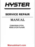 Hyster C289 RS45-27CH, RS45-31CH Forklift Pdf Repair Service Manual