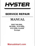 Hyster D007 H8.00XL, H9.00XL, H10.00XL, H12.00XL Forklift Europe Pdf Repair Service Manual