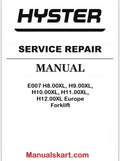 Hyster E007 H8.00XL, H9.00XL, H10.00XL, H11.00XL, H12.00XL Europe Forklift Pdf Repair Service Manual