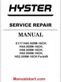 Hyster E117 H40.00XM-16CH, H44.00XM-16CH, H48.00XM-16CH, H50.00XM-16CH, H52.00XM-16CH Forklift Europe Pdf Repair Service Manual