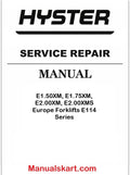 Hyster E1.50XM, E1.75XM, E2.00XM, E2.00XMS [Europe] E114 Series Electric Forklifts Service Manual