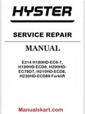 Hyster E214 H180HD-EC6-7, H190HD-ECD8, H200HD-EC78D7, H210HD-ECD8, H230HD-ECD89 Forklift Pdf Repair Service Manual