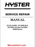 Hyster E3.50XL, E4.00XL, E4.50XL, E4.50XLS, E5.50XL [Europe] E098 Series Electric Forklifts Service Manual