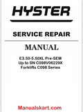 Hyster E3.50XL, E4.00XL, E4.50XL, E5.00XL, E5.50XL C098 Series Electric Forklifts PDF Repair Service Manual