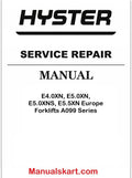 Hyster E4.0XN, E5.0XN, E5.0XNS, E5.5XN [Europe] A099 Series Electric Forklift Trucks Service Manual