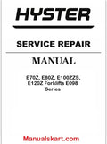 Hyster E70Z, E80Z, E100Z, E100ZS, E120Z [E098 Series] Electric Forklift Trucks Service Manual