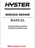 Hyster F003 H2.00JS, H2.50JS, H3.00JS Forklift Europe Pdf Repair Service Manual