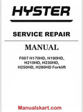 Hyster F007 H170HD, H190HD, H210HD, H230HD, H250HD, H280HD Forklift Pdf Repair Service Manual