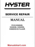 Hyster F019 H300HD, H330HD, H350HD, H360HD-EC Forklift Pdf Repair Service Manual
