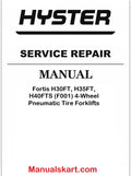 Hyster Fortis H30FT, H35FT, H40FTS (F001) 4-Wheel Pneumatic Tire Forklifts Pdf Repair Service Manual