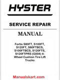 Hyster Fortis S80FT, S100FT, S120FT, S80FTBCS, S100FTBCS, S120FTS, S120FTPRS (G004) 4-Wheel Cushion Tire Lift Trucks Pdf Repair Service Manual