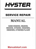 Hyster G008 H550HD, H620HD, H650HD, H700HD, H550HDS, H650HDS, H700HDS Forklift Pdf Repair Service Manual