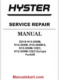 Hyster G019 H13.00XM, H14.00XM, H16.00XM-6, H10.00XM-12EC, H12.00XM-12EC Europe Forklift Pdf Repair Service Manual