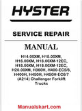 Hyster H14.00XM, H15.00XM, H16.00XM, H16.00XM-12EC, H18.00XM, H18.00XM-12EC, H20.00XM, H360H, H400-EC5/6, H400H, H450H, H450H-EC6/7 (A214) Challenger Forklift Trucks Pdf Repair Service Manual