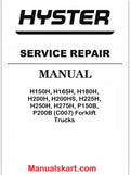 Hyster H150H, H165H, H180H, H200H, H200HS, H225H, H250H, H275H, P150B, P200B (C007) Forklift Trucks Pdf Repair Service Manual