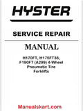 Hyster H170FT, H175FT36, F190FT (A299) 4-Wheel Pneumatic Tire Forklifts Pdf Repair Service Manual