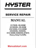 Hyster H170HD, H8.00XM (H190HD), H9.00XM (H210HD), H10.00XM (H230HD), H250HD, H12.00XM (H280HD) [F007] Heavy-Duty Forklifts Pdf Repair Service Manual