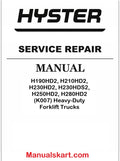 Hyster H190HD2, H210HD2, H230HD2, H230HDS2, H250HD2, H280HD2 (K007) Heavy-Duty Forklift Trucks Pdf Repair Service Manual