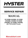 Hyster H2.00XM (H45XM), H2.50XM (H50XM), H55XM, H3.00XM (H60XM), H3.20XML (H65XM) [D177] Forklift Trucks Pdf Repair Service Manual