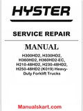 Hyster H300HD2, H330HD2, H360HD2, H360HD2-EC, H210-48HD2, H230-48HD2, H250-48HD2 (K019) Heavy-Duty Forklift Trucks Pdf Repair Service Manual