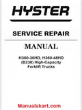 Hyster H360-36HD, H360-48HD (B238) High-Capacity Forklift Trucks Pdf Repair Service Manual