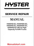 Hyster H400HD-EC, H440HDS-EC, H450HD-EC, H450HDS-EC, H500HD-EC (B214) High-Capacity Forklift Trucks Pdf Repair Service Manual