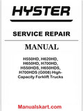 Hyster H550HD, H620HD, H650HD, H700HD, H550HDS, H650HDS, H700HDS (G008) High-Capacity Forklift Trucks Pdf Repair Service Manual