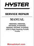 Hyster H800HDS, H900HDS, H970HDS, H1050HDS, H900HD, H970HD, H1050HD (C917) High-Capacity Forklift Trucks Pdf Repair Service Manual