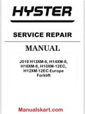 Hyster J019 H13XM-6, H14XM-6, H16XM-6, H10XM-12EC, H12XM-12EC Europe Forklift Pdf Repair Service Manual