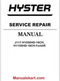 Hyster J117 H1050HD-16CH, H1150HD-16CH Forklift Pdf Repair Service Manual