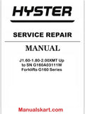 Hyster J1.60XMT, J1.80XMT, J2.00XMT [G160 Series] 3-Wheel Electric Forklifts Service Manual