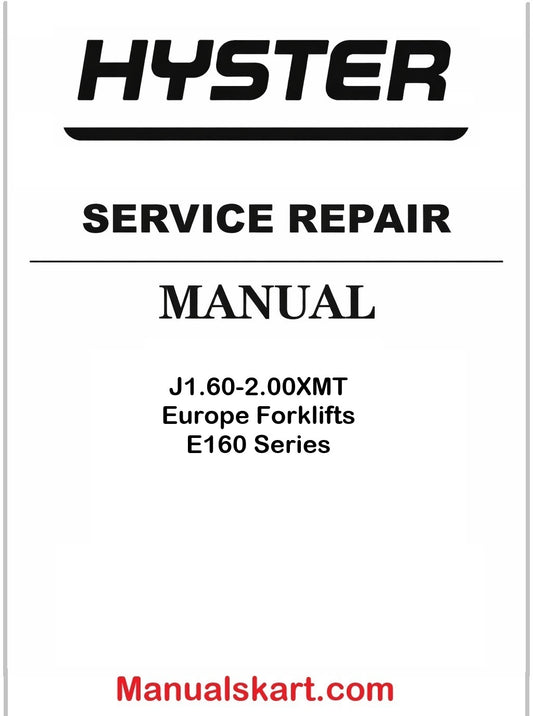 Hyster J1.60-2.00XMT Europe Forklifts E160 Series Pdf Repair Service Manual