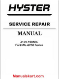 Hyster J170XNL, J190XNL [A250 Series] High-Capacity Electric Forklift Service Manual