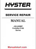 Hyster J30XMT, J35XMT, J40XMT [C160 Series] Electric Forklift Trucks PDF Repair Service Manual