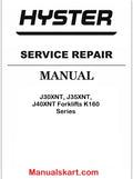 Hyster J30XNT, J35XNT, J40XNT [K160 Series] 3-Wheel Electric Forklift Trucks Service Manual