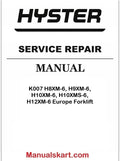 Hyster K007 H8XM-6, H9XM-6, H10XM-6, H10XMS-6, H12XM-6 Europe Forklift Pdf Repair Service Manual