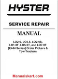 Hyster LO2.0, LO2.5, LO2.0S, LO1.0F, LO5.0T, and LO7.0T [E444 Series] Order Pickers & Tow Tractors Pdf Repair Service Manual