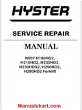 Hyster N007 H190HD2, H210HD2, H230HD2, H230HDS2, H250HD2, H280HD2 Forklift Pdf Repair Service Manual