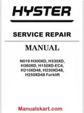 Hyster N019 H300XD, H330XD, H360XD, H150XD-EC4, H210XD48, H230XD48, H250XD48 Forklift Pdf Repair Service Manual