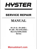 Hyster R1.4, R1.6, R1.6HD, R1.6N, R2.0, R2.0HD, R2.5 [D435 Series] Electric Reach Truck Service Manual