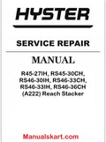 Hyster R45-27IH, RS45-30CH, RS46-30IH, RS46-33CH, RS46-33IH, RS46-36CH (A222) Reach Stacker Pdf Repair Service Manual