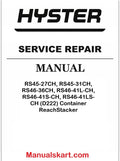 Hyster RS45-27CH, RS45-31CH, RS46-36CH, RS46-41L-CH, RS46-41S-CH, RS46-41LS-CH (D222) Container ReachStacker Pdf Repair Service Manual