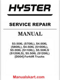 Hyster S3.50XL (S70XL), S4.00XL (S80XL), S4.50XL (S100XL), S5.00XL (S110XL), S5.50XLS (S120XLS), S5.50XL (S120XL) [D004] Forklift Trucks Pdf Repair Service Manual
