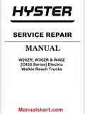 Hyster W20ZR, W30ZR & W40Z [C455 Series] Electric Walkie Reach Trucks Pdf Repair Service Manual