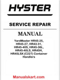 Hyster YardMaster HR45-25, HR45-27, HR43-31, HR45-40S, HR45-36L, HR45-40LS, HR45H, HR45LSX (C227) Container Handlers Pdf Repair Service Manual