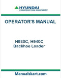 Hyundai H930C, H940C Backhoe Loader Pdf Operator's Manual Download