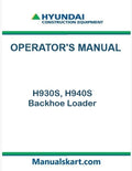 Hyundai H930S, H940S Backhoe Loader Pdf Operator's Manual Download