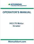 Hyundai HG170 Motor Grader Pdf Operator's Manual Download