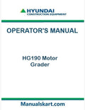 Hyundai HG190 Motor Grader Pdf Operator's Manual Download