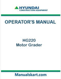 Hyundai HG220 Motor Grader Pdf Operator's Manual Download